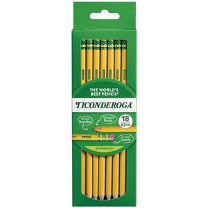 NEW Ticonderoga #2 HB Sharpened Pencils School Supplies Art Supplies 18 Count Pa